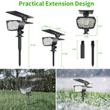 1 x RAW Customer Returns Biling Solar Spotlights Outdoor, 28 LED Solar Garden Lights Outdoor Adjustable 2-in-1 IP67 Waterproof, Solar Powered Wall Lights Landscape Spots Outdoor for Walkway Patio Warm White Pack of 4 - RRP €50.4