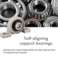 2 x RAW Customer Returns DEWIN Pillow block bearing, ball bearing 10 mm block cast housing flange hole automatic self-adjustment center mounted support 2 pieces - RRP €35.04