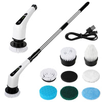 1 x RAW Customer Returns Rafada Electric Cleaning Brush, USB Rechargeable Cleaning Brush, Cordless Spin Scrubber with Telescopic Rod and 7 Interchangeable Brush Heads, Spin Scrubber Suitable for Corner, Bathroom - RRP €59.99