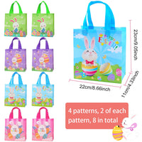 1 x Brand New Pack of 8 Easter egg hunt bags with handles, Easter bags for filling, reusable Easter gift bags, Easter bags, multifunctional Easter bags, gift bags, presents, party accessories - RRP €14.11