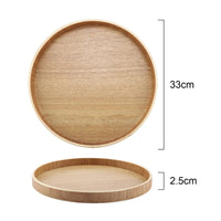 1 x RAW Customer Returns ANKROYU Round Wooden Tray, Serving Tray for Candle Coffee Tea Snacks Fruit, Lightweight Decorative Wooden Tray, Table Tray Food Tray Breakfast Tray 33cm  - RRP €21.49