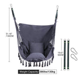 1 x RAW Customer Returns campMax hanging chair with 2 cushions and hardware kits, hanging chair 150kg indoor and outdoor, quality cotton fabric for superior comfort and durability - RRP €42.35