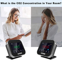 9 x RAW Customer Returns CO2 Meter, CURCONSA 3-in-1 CO2 Meter with Ambient Temperature and Humidity, 400 5000ppm, 2400mAh Rechargeable Lithium Battery, Suitable for Bedroom, Office, Car. - RRP €435.6