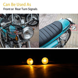 1 x RAW Customer Returns JMTBNO 2x Motorcycle Turn Signals Chrome Lights Motorbike Bullet Retro Mini Indicators 12V Universal Waterproof for Street Bike Cruiser Chopper Bobber Scooter - RRP €23.44