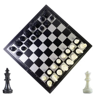 2 x Brand New xunfu chess game for children, travel chess magnetic, foldable chess board chess set, chess sets junior, black and white 25 x 25 cm - RRP €29.74