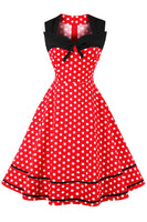 1 x RAW Customer Returns AXOE Women s 60s Polka Dot Retro Vintage Rockabilly Dresses Evening Dresses Elegant for Wedding Red Size 40, L - RRP €38.3