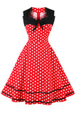 1 x RAW Customer Returns AXOE Women s 60s Polka Dot Retro Vintage Rockabilly Dresses Evening Dresses Elegant for Wedding Red Size 40, L - RRP €38.3