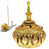 1 x Brand New Arabic incense burner, metal incense container, tower shape incense container, aroma lamp, incense holder burner, censer with lid, for yoga, relaxation, meditation - RRP €13.57