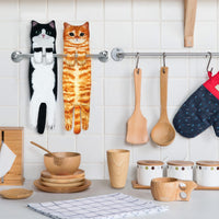 1 x RAW Customer Returns PAT JUUMG Funny Cat Towels, Kitchen Bathroom Decorative Towel Personalized, Ultra Absorbent, For Gift Cat Lovers Birthday, Housewarming Gift for Women Tuxedo Cat  - RRP €12.99