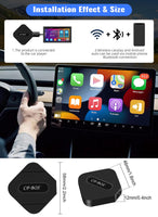 1 x RAW Customer Returns CAMECHO Wireless CarPlay Adapter for iPhone,Android Auto Wireless Adapter,Built-in Android System and GPS Antenna,Support APP Download,GPS Antenna for Car With OEM Wired Car Play - RRP €21.6