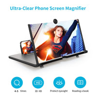 1 x RAW Customer Returns 18 inch mobile phone screen magnifier, 3D universal mobile phone magnifying glass, videos, extendable HD screen, blue light, folding amplifier holder, magnifying glass for all smartphones - RRP €28.99