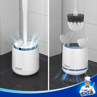 1 x RAW Customer Returns MR.SIGA toilet brush WC brush and holder with quick-dry container and firm handle, premium toilet brush for the bathroom, white - RRP €19.04