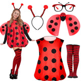 1 x RAW Customer Returns Ladybug Costume Women s Adults with Ladybug Headband Wings Leg Socks Glasses Costume Ladybug Women s Ladybug Dress Clothing Ladybug Fancy Dress Women s Fancy Dress for Carnival L  - RRP €28.22