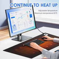 1 x RAW Customer Returns DAJASD Heated Desk Pad 80 40cm Smart Table Pad Heated with 7 Heating Levels, Desk Pad with Heating Function for PC Laptop Home Office, Waterproof, Black - RRP €19.15