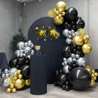 9 x Brand New Silver Gold Black Balloons, 112 Pieces Black Gold Balloon Arch Kit Birthday Decorations for Boys Party Balloons with Foil Bottle Balloons for Birthday Graduation Wedding Decorations - RRP €172.8