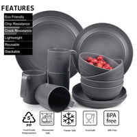 1 x RAW Customer Returns Greentainer plastic tableware sets 36pcs Lightweight and unbreakable camping tableware set with cutlery, plates, bowls, cups, dinner service for 6 people, ideal for children and adults - RRP €59.99