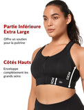 1 x RAW Customer Returns Yvette Sports Bra, High Neck, Extra Strong Support, Anti-Scratch Front Closure, Fintness Gym Bra, Black, XL Large Sizes - RRP €16.58