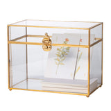 1 x RAW Customer Returns NCYP Glass Card Box Large Geometric Terrarium Gold Handmade Brass Vintage Rectangular Shape with Base for Wedding Entry Wishes Keepsake Centerpiece Stable Glass Box Only  - RRP €42.99