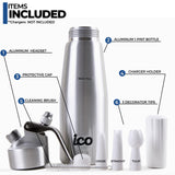 1 x RAW Customer Returns ICO aluminum cream dispenser for homemade whipped cream, cream siphon 500ml for desserts, sauces, mousse and infused oils, use with 8g N2O cream chargers. - RRP €31.46