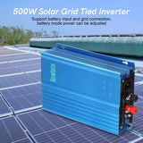 1 x RAW Customer Returns Snowtaros 500W Solar Grid Tie Inverter DC16V-28V, MPPT Pure Sine Wave AC230V Output, Grid Tie Inverter for Solar Panels, 12V Battery Discharge, 30W-250W Adjustable Output Power - RRP €141.17