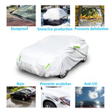 1 x RAW Customer Returns Ikaif Universal Car Cover Complete 190T Waterproof Breathable Heat Resistant Scratch Rain Snow with Mirror Pocket and Reflective Strips Fits Sedan 4.0-4.3m  - RRP €29.33