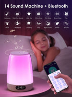 1 x RAW Customer Returns One Fire bedside lamp for children with light alarm clock, APP night light for children with alarm clock for children, RGB 10 brightness bedside lamp touch dimmable, 14 white noise night light baby nursing light,  - RRP €26.03