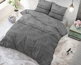 1 x RAW Customer Returns Sleeptime bed linen 3-piece 200cm x 200 cm - Good Night My Darling - soft non-iron duvet covers with zip - gray cotton bed linen set - 2x pillowcases 80x80cm - RRP €30.2