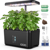 1 x RAW Customer Returns iDOO Hydroponic Growing Systems, 8 Pods Smart Garden Growing System with LED Plant Lamp, Automatic Timer Indoor Herb Garden Kit, Height Adjustable, 38cm, Black - RRP €89.99