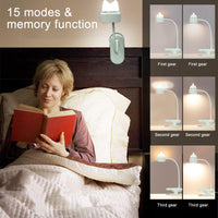 1 x RAW Customer Returns 2 in 1 reading lamp night light, 4000K 3 level adjustable clamp lamp eye-friendly reading lamp, 360 flexible neck goose reading light bed, warm light kitten night light clamp lamp bed - RRP €20.12