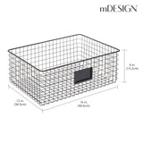 1 x RAW Customer Returns mDesign set of 4 all-purpose metal baskets storage basket with label field for kitchen, pantry etc. compact and universal wire basket matt black - RRP €82.99