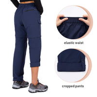 1 x RAW Customer Returns Cycorld hiking pants women s trekking pants, breathable zip off women s outdoor pants, removable outdoor hiking pants with 5 deep pockets, for hiking, climbing, traveling and leisure navy blue, M  - RRP €49.4