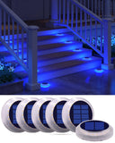 1 x RAW Customer Returns DetarZinLED solar lamps for outdoors, 6 pieces stair lighting outdoor solar, solar lamps for outdoors garden waterproof, LED solar floor lights outdoors, solar lights for balcony, garden light blue - RRP €58.07