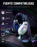 1 x RAW Customer Returns Ozeino Gaming Headset for PS4 PS5 PC Xbox One Switch, Over-Ear Headphones with Surround Sound, Noise-Cancelling Mic, Suspension Headband, White - RRP €21.6