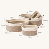 1 x RAW Customer Returns LA JOLIE MUSE Cotton Rope Storage Baskets for Organization, Small Woven Cotton Basket for Bathroom Storage Kids Room, Decorative Basket, Basket Set 3 or 4 Pieces , Dusty Beige - RRP €32.99