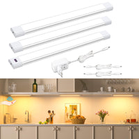 1 x RAW Customer Returns WOBANE LED under-cabinet light kitchen with touchless sensor, 3 30cm dimmable LED cabinet lighting, kitchen light under cabinet, for kitchen, cupboard, shelves, , wardrobe, ultra bright 2700K warm white, 12V - RRP €33.26