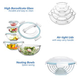 1 x RAW Customer Returns Luvan glass bowl with lid, 5 piece glass bowl set 0.18L, 0.5L, 1.0L, 2.0L, 3.5L , glass salad mixing bowl, round, BPA-free, for cooking, baking, preparation, storage - RRP €46.74