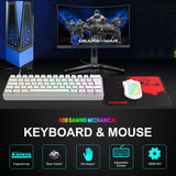 1 x RAW Customer Returns ZIYOU LANG 60 Compact RGB Gaming Mechanical Keyboard White Set Combo - Blue Switch - Mini QWERTY Layout Detachable USB-C Cable - 12000 DPI Honeycomb Programming Mouse for PC PS4 Xbox Tablet - RRP €39.74