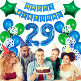 1 x Brand New 29th birthday decoration, balloon 29th birthday boy, birthday decoration boys 29th blue and green, birthday decoration 29th year, decoration 29th birthday boy girl, foil balloon 29th year - RRP €19.2