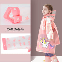 1 x RAW Customer Returns Fewlby Rain Poncho Children s Rain Cape Boys Girls Raincoat Waterproof Rain Jacket with Backpack Cover Reusable Outdoor Transparent Rainwear with Portable Bag L 5-6 Years - RRP €26.78