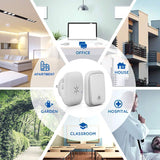 1 x RAW Customer Returns Battery-free wireless doorbell, PDGROW wireless doorbell plug in wireless house bell set waterproof wireless house bell 2 receivers with 500FT range, 38 ringtones, 4 volume levels and LED, white - RRP €26.99