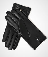 1 x Brand New YISEVEN Women s Leather Gloves with Knot Mother s Day Gift, Metal Bow-Black 7.5 L - RRP €35.99