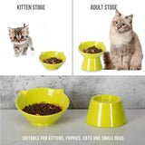 1 x RAW Customer Returns Cat feeding bowl, raised cat bowl with 15 incline, anti-vomiting cat bowls for food and water, pet bowl for cats, puppies and small dogs green  - RRP €17.23