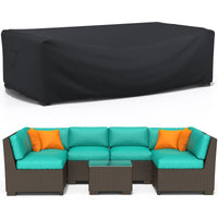 1 x RAW Customer Returns BROSYDA cover for garden furniture 250x210x90cm , waterproof, 600D Oxford fabric, rectangular tarpaulin garden furniture, black, rain protection dustproof, for sofa dustproof, chairs, table, garden tables - RRP €42.29