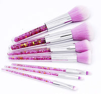 1 x Brand New Ranvi 7 pcs Fashion Crystal Glitter Diamond Makeup Brushes Set Cosmetic Brush Tools with Bag - Purple - RRP €16.05