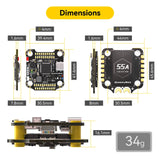 1 x RAW Customer Returns F405 V4 flight controller stack 30x30 stack with 4in1 55A ESC board, wireless Betaflight configuration, black box, for FPV drone - RRP €131.09