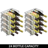 1 x Brand New mDesign set of 8 bottle racks stackable storage for wine bottles and other drinks modern plastic wine rack for 3 bottles each grey transparent - RRP €104.99