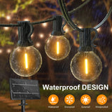 1 x RAW Customer Returns SUWIN Solar Fairy Lights Outdoor, 30.6M Fairy Lights Outdoor 50 2 LEDS G40 Bulbs, Waterproof 4 Mode Solar Garden Garland Lights for Patio, Backyard, Balcony, Party USB Powered  - RRP €67.07