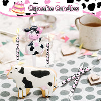 1 x Brand New Herdear 2.8 Inch Birthday Cow Candles Baby Shower Number Candles with 8 Cow Candles Number Candles 1 to 6 for Party Decorations Cake Topper Number 2  - RRP €19.2