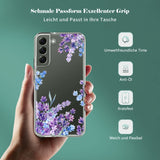 1 x RAW Customer Returns Ciciber Samsung Galaxy S23 case, thin transparent TPU silicone scratch-free mobile phone case for Samsung S23, clear cover with flower motif protects against shocks case purple lavender - RRP €13.1