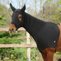 1 x RAW Customer Returns Harrison Howard Soft Fleece Trim Stretchy All-Covered Comfortable Horse Head Hood with Zipper Blue L - RRP €35.8